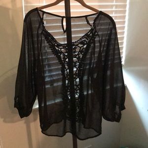 Black see through shirt